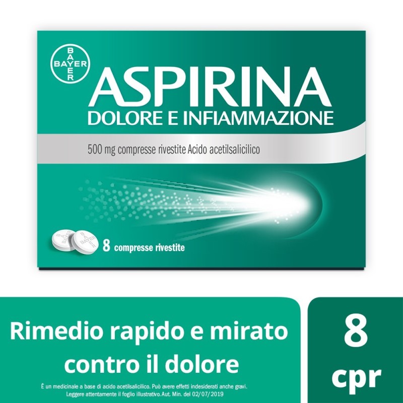 Bayer Aspirina Dolore E Infiammazione 500 Mg Compresse Rivestite Acido Acetilsalicilico