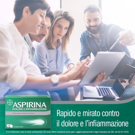 Bayer Aspirina Dolore E Infiammazione 500 Mg Compresse Rivestite Acido Acetilsalicilico