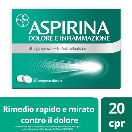 Bayer Aspirina Dolore E Infiammazione 500 Mg Compresse Rivestite Acido Acetilsalicilico