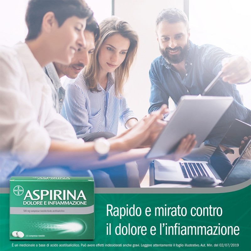 Bayer Aspirina Dolore E Infiammazione 500 Mg Compresse Rivestite Acido Acetilsalicilico