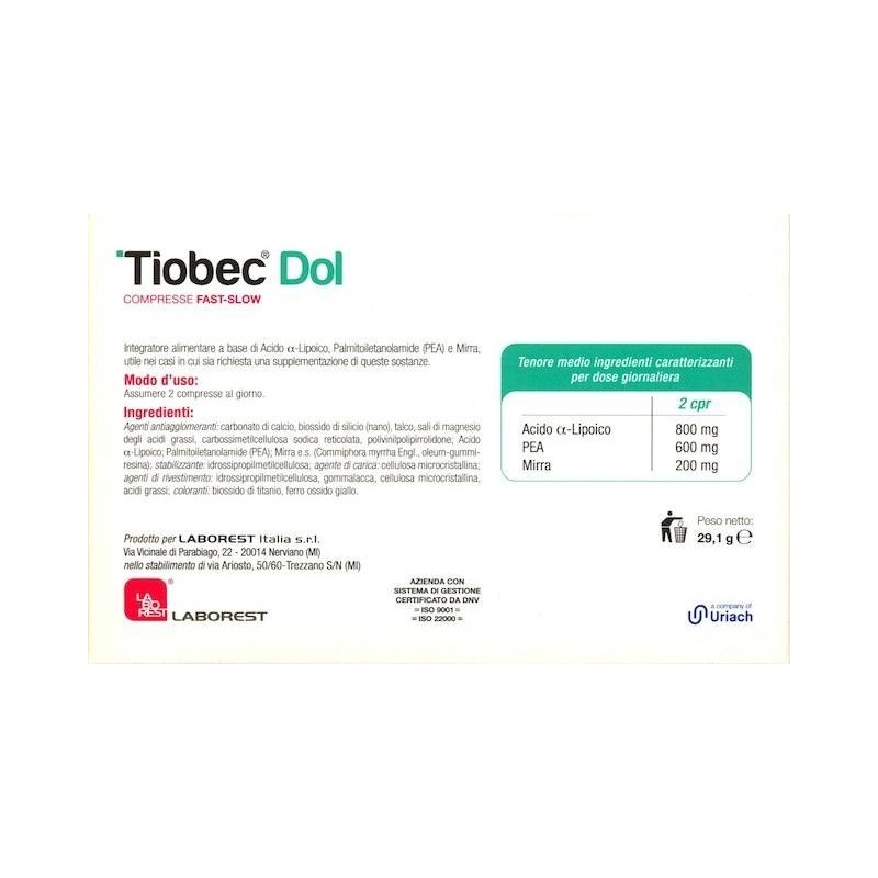 Uriach Italy Tiobec Dol Crema 25 Ml
