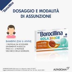 Alfasigma Neoborocillina Gola Junior 15 Pastiglie Gusto Cola