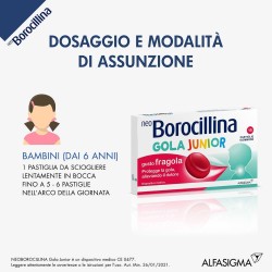 Alfasigma Neoborocillina Gola Junior 15 Pastiglie Gusto Fragola