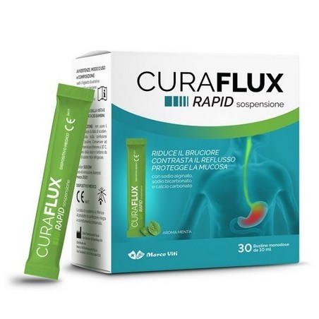 Curaflux Rapid Soluzione orale per il reflusso gastroesofageo 30 bustine
