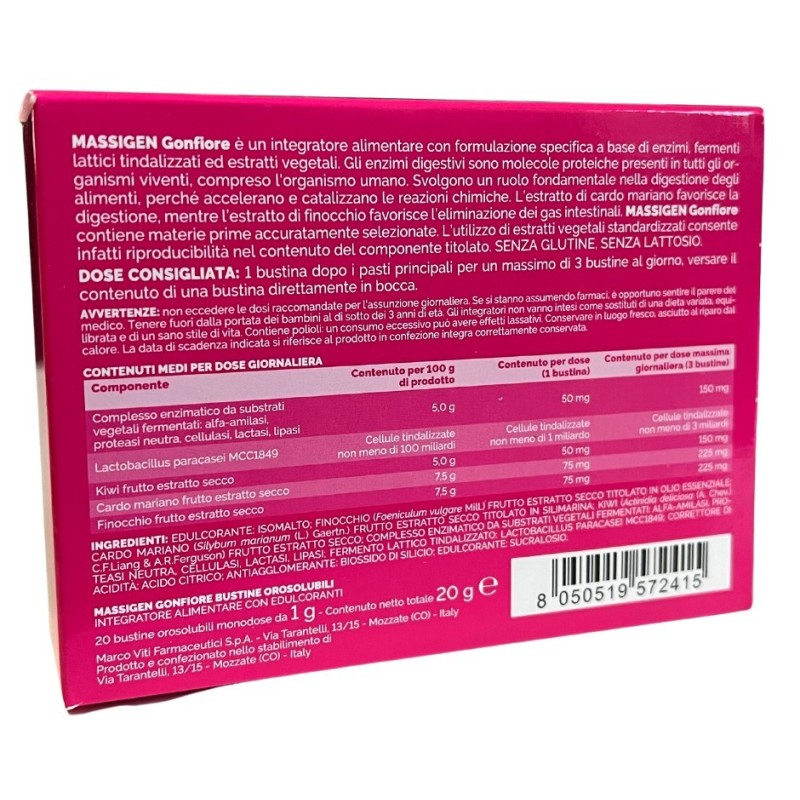 Marco Viti Farmaceutici Massigen Gonfiore 20 Stick Pack