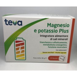 Teva Italia Magnesio Potassio Plus Teva 24 Bustine Senza Zuccheri Aroma Agrumi