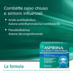Bayer Aspirina Influenza E Naso Chiuso 500 Mg / 30 Mg Granulato Per Sospensione Orale Acido Acetilsalicilico 500 Mg, Pseudoefedr