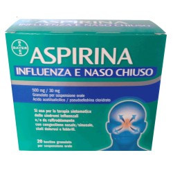 Bayer Aspirina Influenza E Naso Chiuso 500 Mg / 30 Mg Granulato Per Sospensione Orale Acido Acetilsalicilico 500 Mg, Pseudoefedr