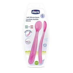 Artsana Chicco Cucchiaio Silicone Maschile Bi Pack 6m+