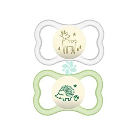 Bamed Baby Italia Mam Air Night Succhietto 6+ Mesi Silicone Doppio Neutro