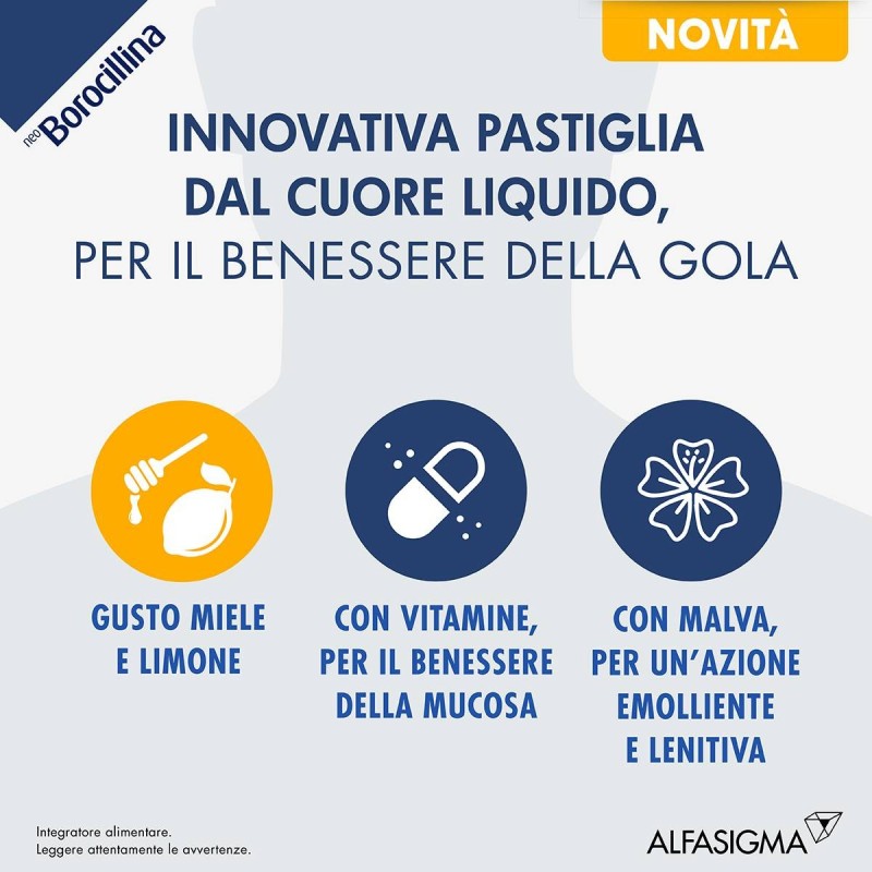 Alfasigma Neoborocillina Propolmiele+ Miele/limone 16 Pastiglie