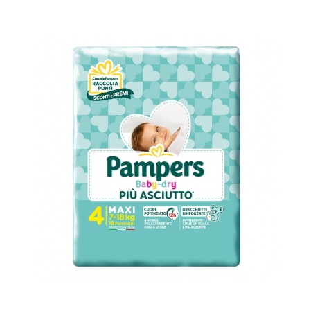 Fater Pampers Baby Dry Pannolini Downcount Maxi 18 Pezzi