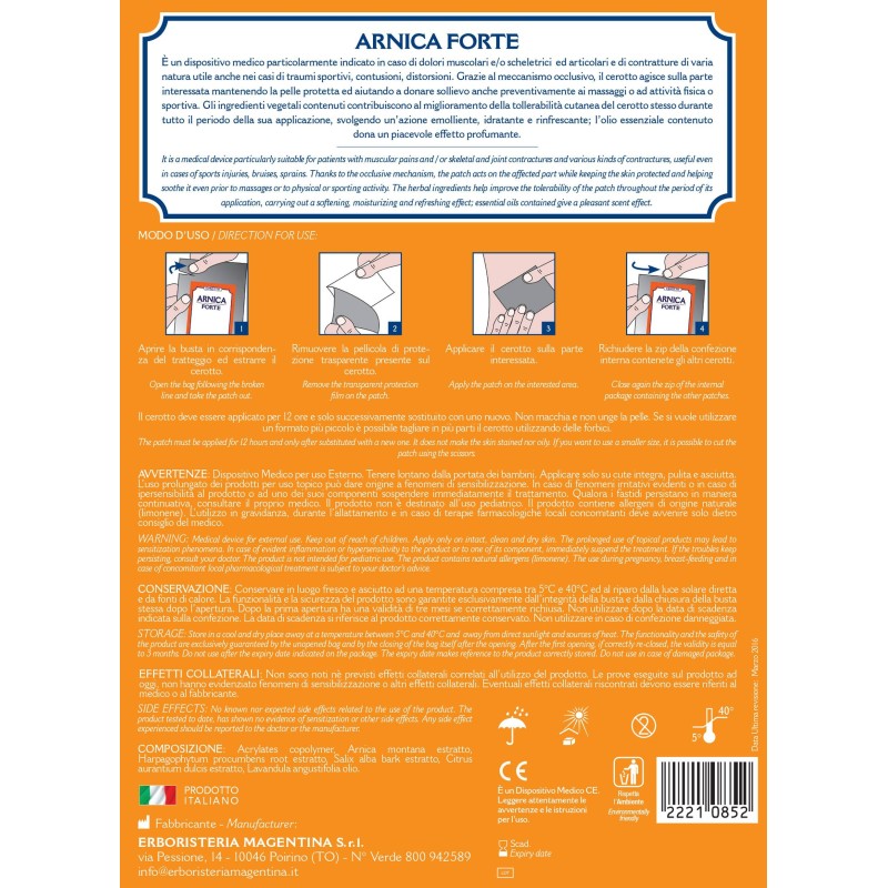 Erboristeria Magentina Arnica Forte Cerotti 5 Pezzi