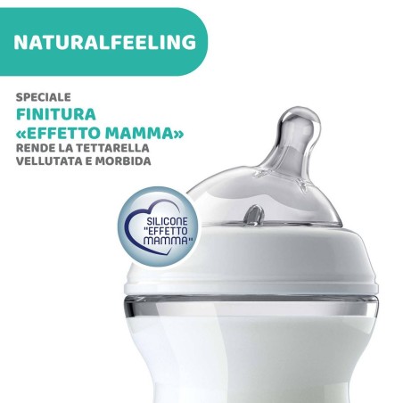 Chicco Biberon Nat Feel Vetro 0m+ 250 Ml