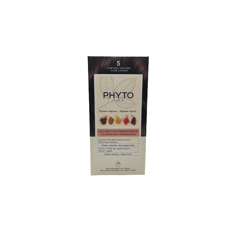Phyto Color Kit 5 Castano Chiaro 1 Latte 50 Ml + 1 Crema 50 Ml + 1 Maschera 12 Ml