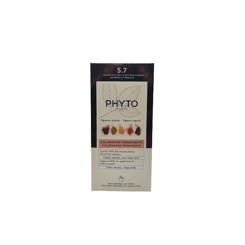 Phyto Color Kit 5,7 Castano Chiaro Tabacco 1 Latte 50 Ml + 1 Crema 50 Ml + 1 Maschera 12 Ml