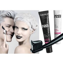 Curaden Ag Curaprox Black Is White Dentifrici Sbiancanti 1 Dentifricio Da 10ml + 1 Spazzolino
