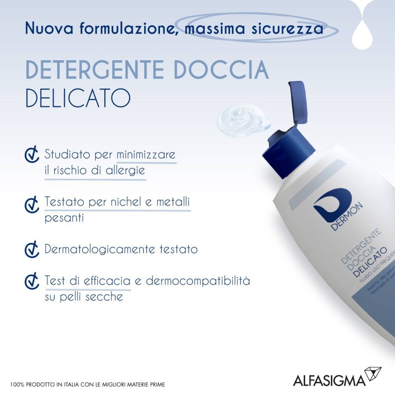 Alfasigma Dermon Detergente Doccia Delicato Uso Frequente 100 Ml