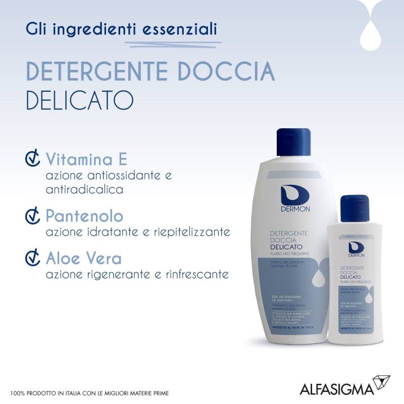 Alfasigma Dermon Detergente Doccia Delicato Uso Frequente 100 Ml