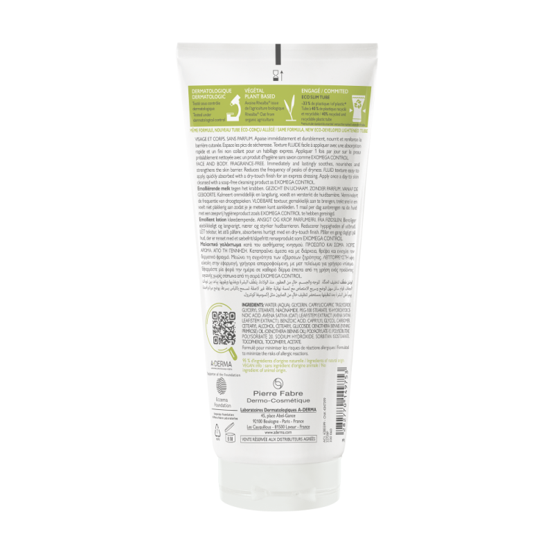 Aderma Exomega Control Latte Emolliente 200 Ml