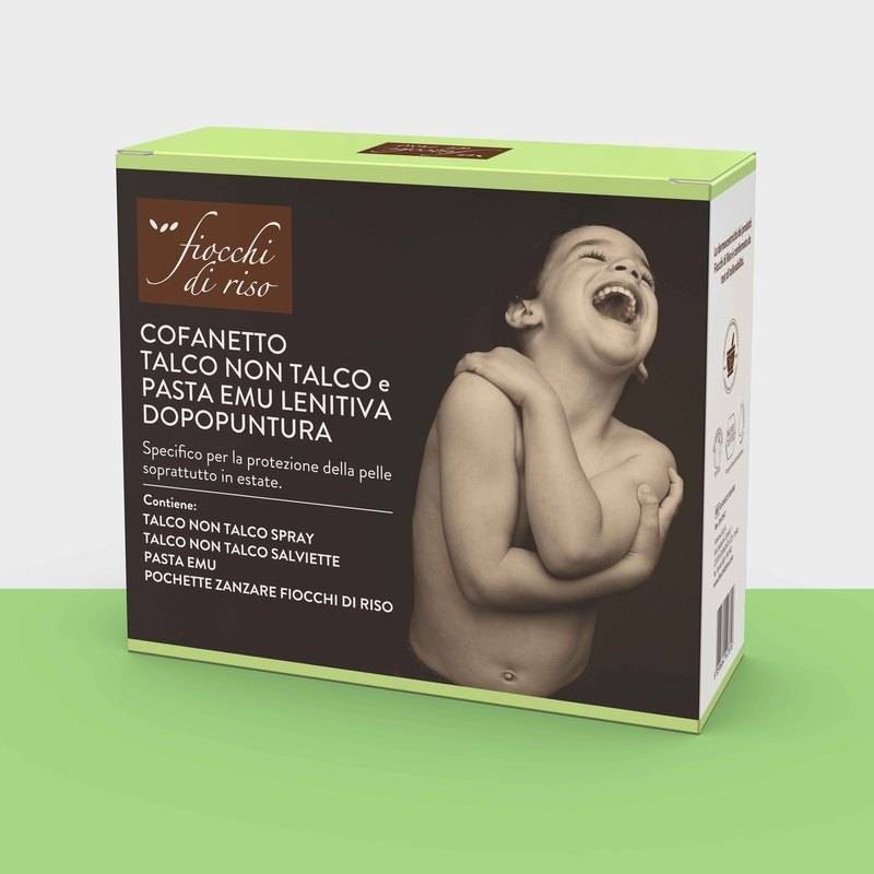 Artsana Fiocchi Di Riso Cofanetto Zanzare Talco + Pasta Emu + Talco Non Talco Salviette