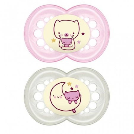 Bamed Baby Italia Mam Night Succhietto 6+ Mesi Silicone Doppio Femmina