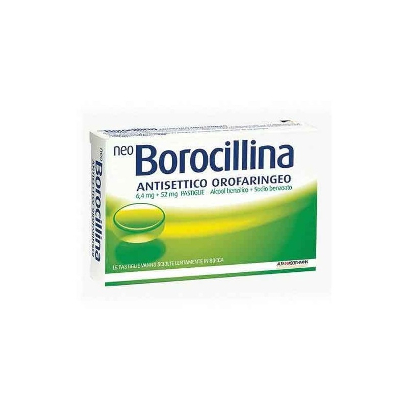 Alfasigma Neo Borocillina 1,2 Mg + 20 Mg Pastiglie 2,4 Diclorobenzil Alcool, Sodio Benzoato