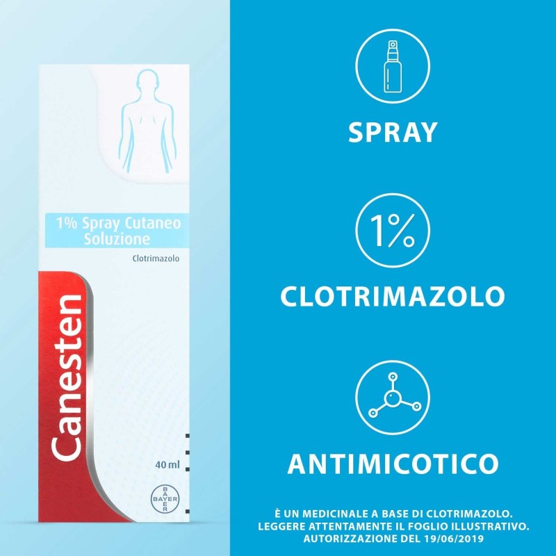 Bayer Canesten 1% Spray Cutaneo, Soluzione Clotrimazolo