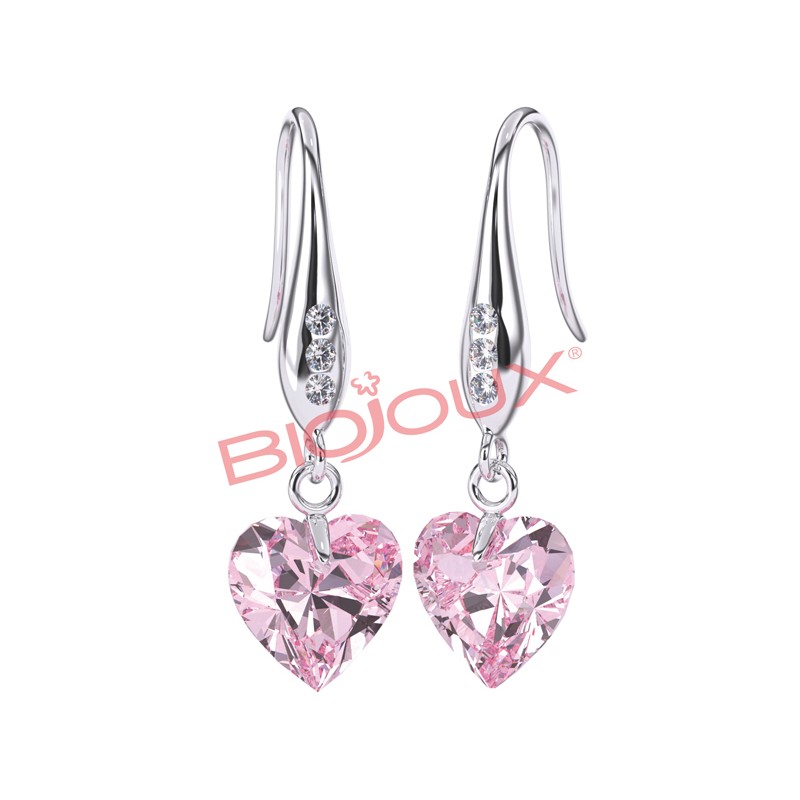 Sanico Bjt722 Orecchini Rosa Heart Stainless Steel