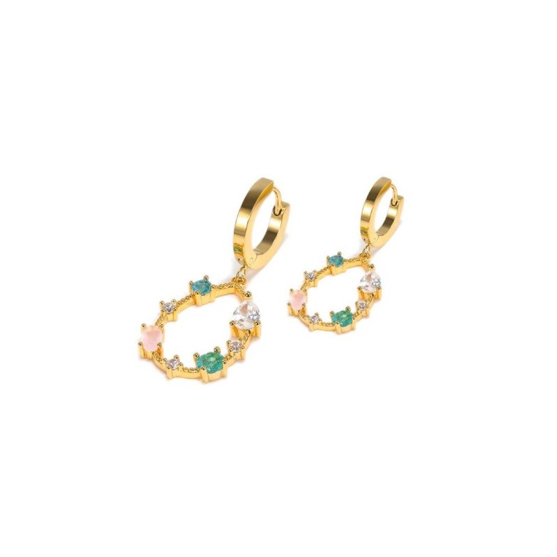 Mast Industria Italiana Mj Post 312 Cerchietto Oro Con Pendente Di Pietre