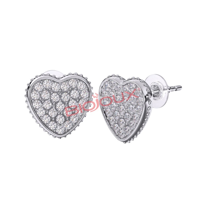 Sanico Bjt256 Orecchini Heart Pave Stainless Steel