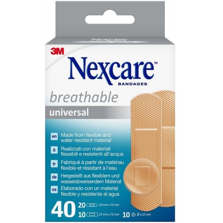 3m Italia Cerotto Preparato 3m Nexcare Universal Assortiti 20 Cerotti 19x72mm + 10 Cerotti 25x72mm + 10 Cerotti Tondi 22,5mm
