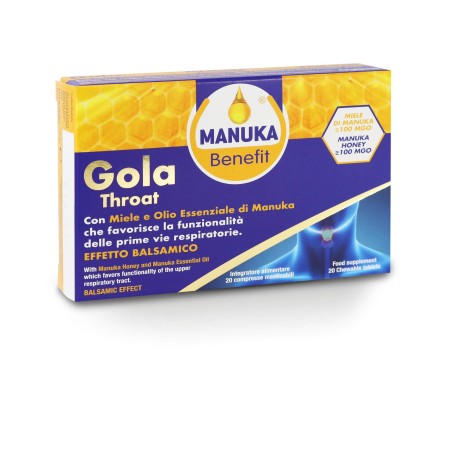 Optima Naturals Manuka Benefit Gola Throat 20 Compresse Masticabili