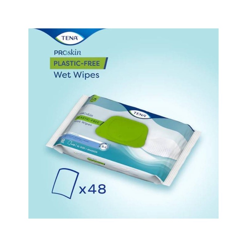 Essity Italy Tena Wet Wipes Plastic Free 48 Pezzi