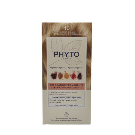 Phyto Color Kit 10 Biondo Chiarissimo Extra 1 Latte 50 Ml + 1 Crema 50 Ml + 1 Maschera 12 Ml