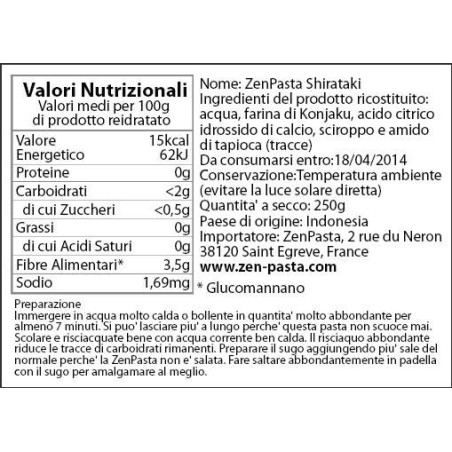 Biotobio Shirataki Essiccati Spaghetti 250 G