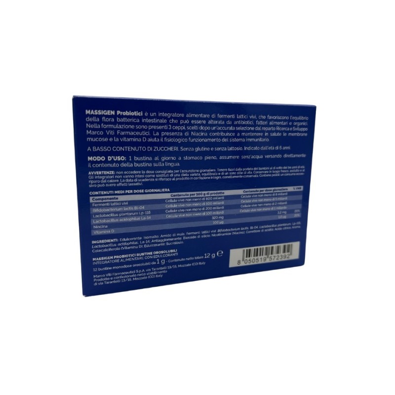 Marco Viti Farmaceutici Massigen Probiotici 12 Stickpack
