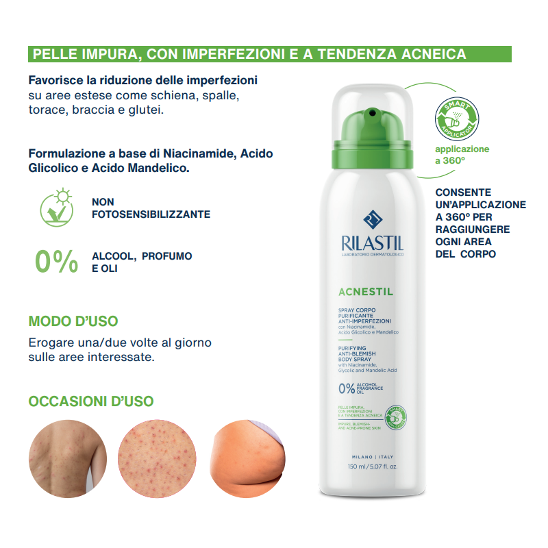 Istituto Ganassini Rilastil Acnestil Spray Corpo 150 Ml