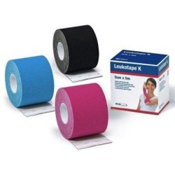 Essity Benda Adesiva Leukotape K Per Taping Fisioterapico Larghezza 5 Cm Lunghezza 5 M Colore Nero In Rotolo