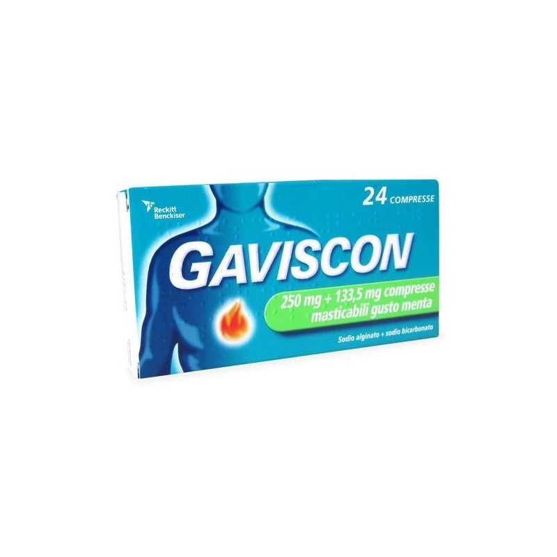Reckitt Benckiser H. Gaviscon 250 Mg + 133,5 Mg Compresse Masticabili Gusto Menta Gaviscon 250 Mg + 133,5 Mg Compresse Masticabi