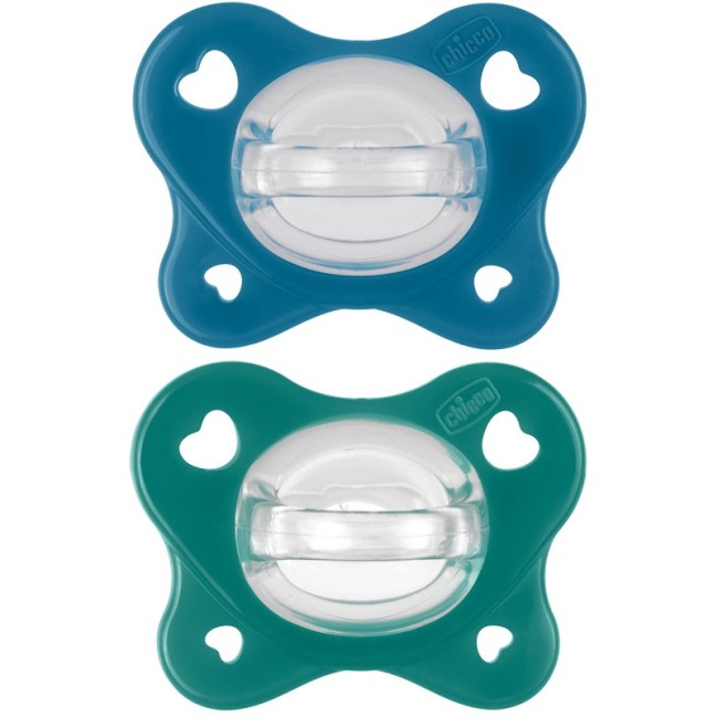Chicco Dual Soft Succhietto Azzurro 16-36 Mesi 2 Pezzi