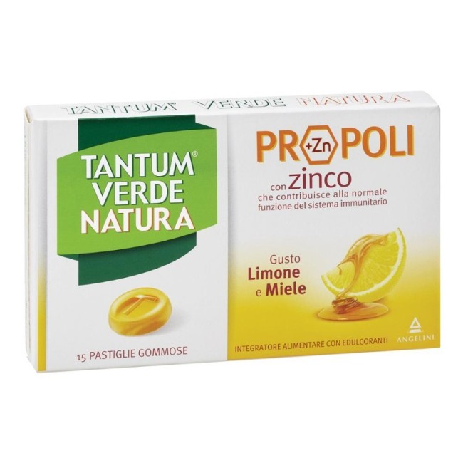 Tantum Verde Natura Limone & Miele per il sistema immunitario 15 pastiglie gommose