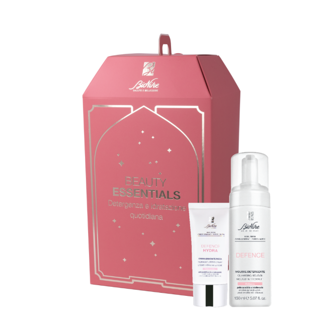 Bionike Beauty Essentials Kit Natale 2024 Defence Hydra Crema Idratante Ricca 50 Ml + Defence Mousse Detergente 150 Ml