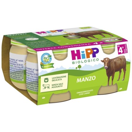 Hipp Bio Omogeneizzato Manzo 4 Pezzi Da 80 G