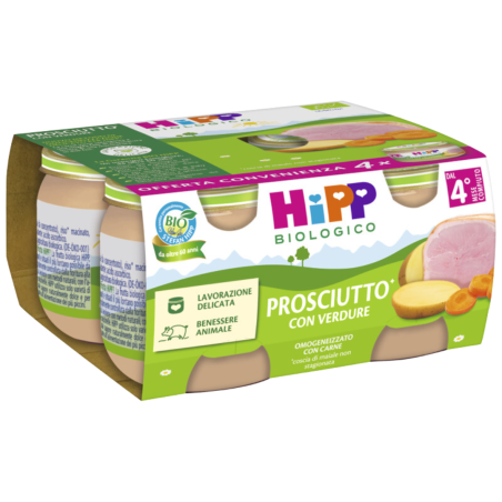 Hipp Bio Omogeneizzato Prosciutto Con Verdure 4 Pezzi Da 80 G