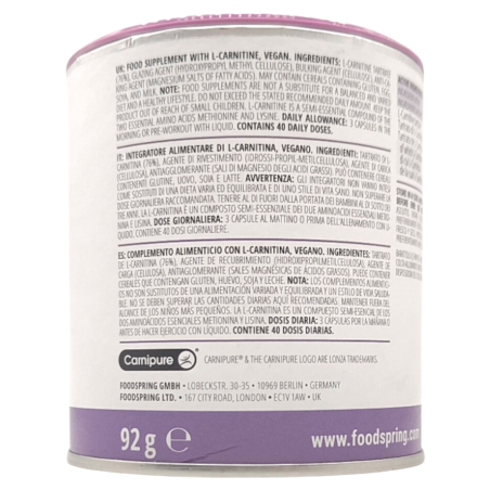 Foodspring L Carnitina Canipure 120 Capsule