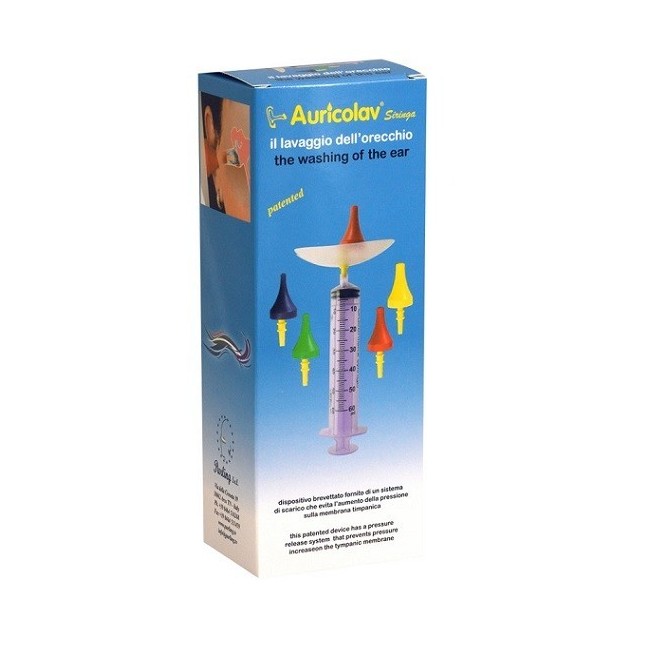 Purling International Siringa Auricolav Per Lavaggio Auricolare 1 Siringa + 4 Dispositivi Auricolari