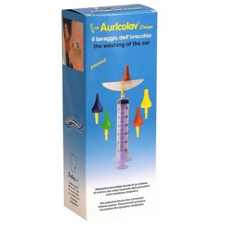 Purling International Siringa Auricolav Per Lavaggio Auricolare 1 Siringa + 4 Dispositivi Auricolari