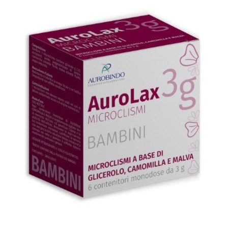 Aurobindo Pharma Microclismi Per Bambini Aurolax 6 Contenitori 3 G