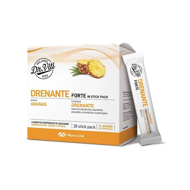 Marco Viti Dr Viti Drenante Forte Ananas 28 Stick Pack Senza Zuccheri